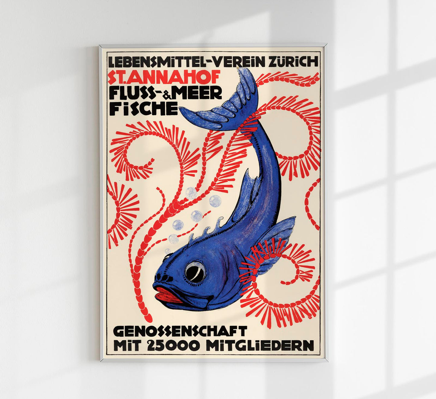 Fresh Fish & Seafood Austrian Ad Vintage Poster