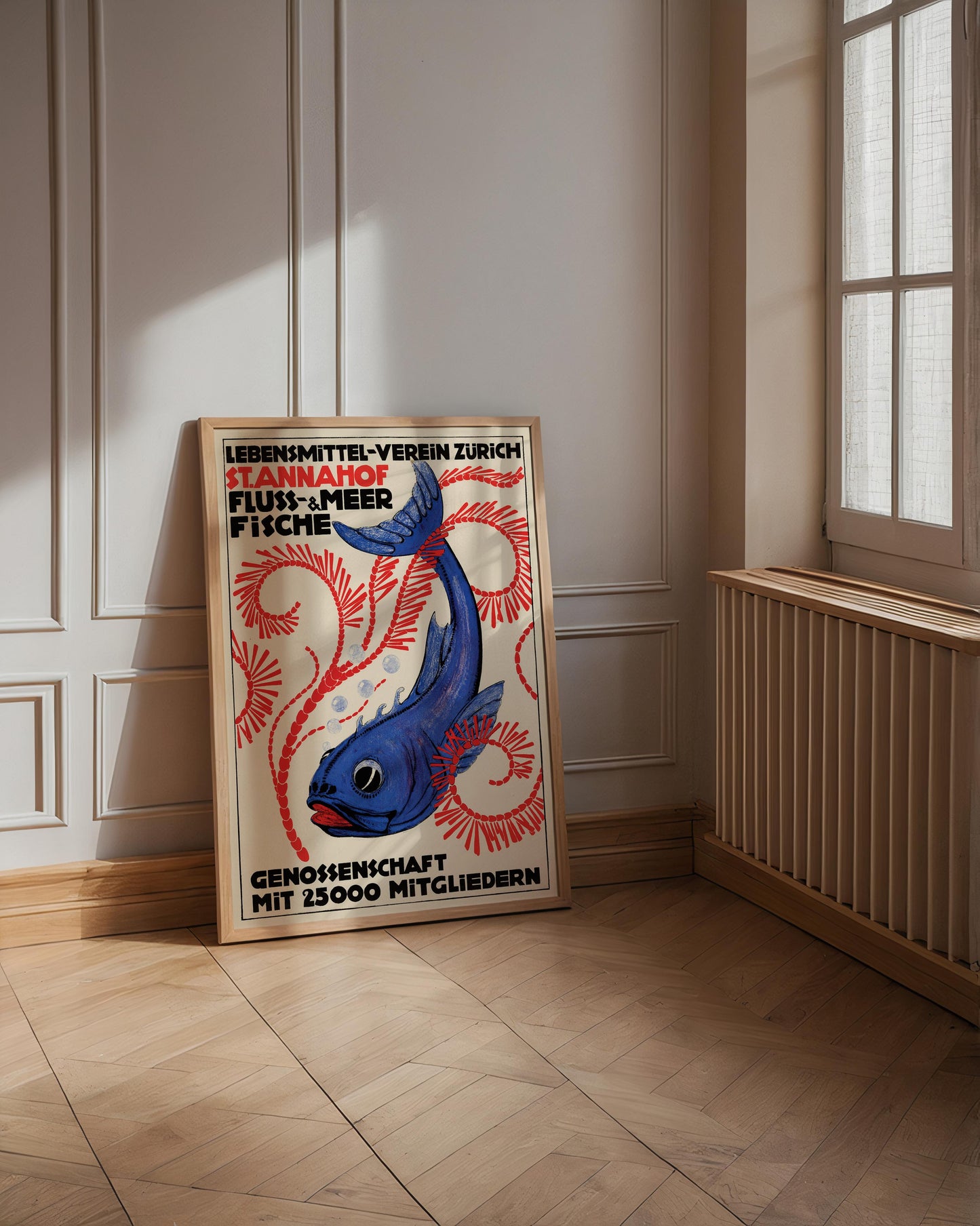 Fresh Fish & Seafood Austrian Ad Vintage Poster