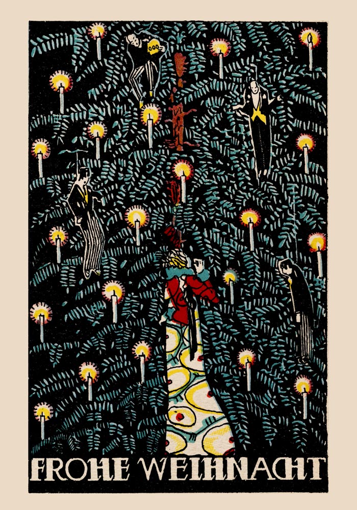 Christmas card (1912) by Arnold Nechansky and Wiener Werkstätte Vintage Poster