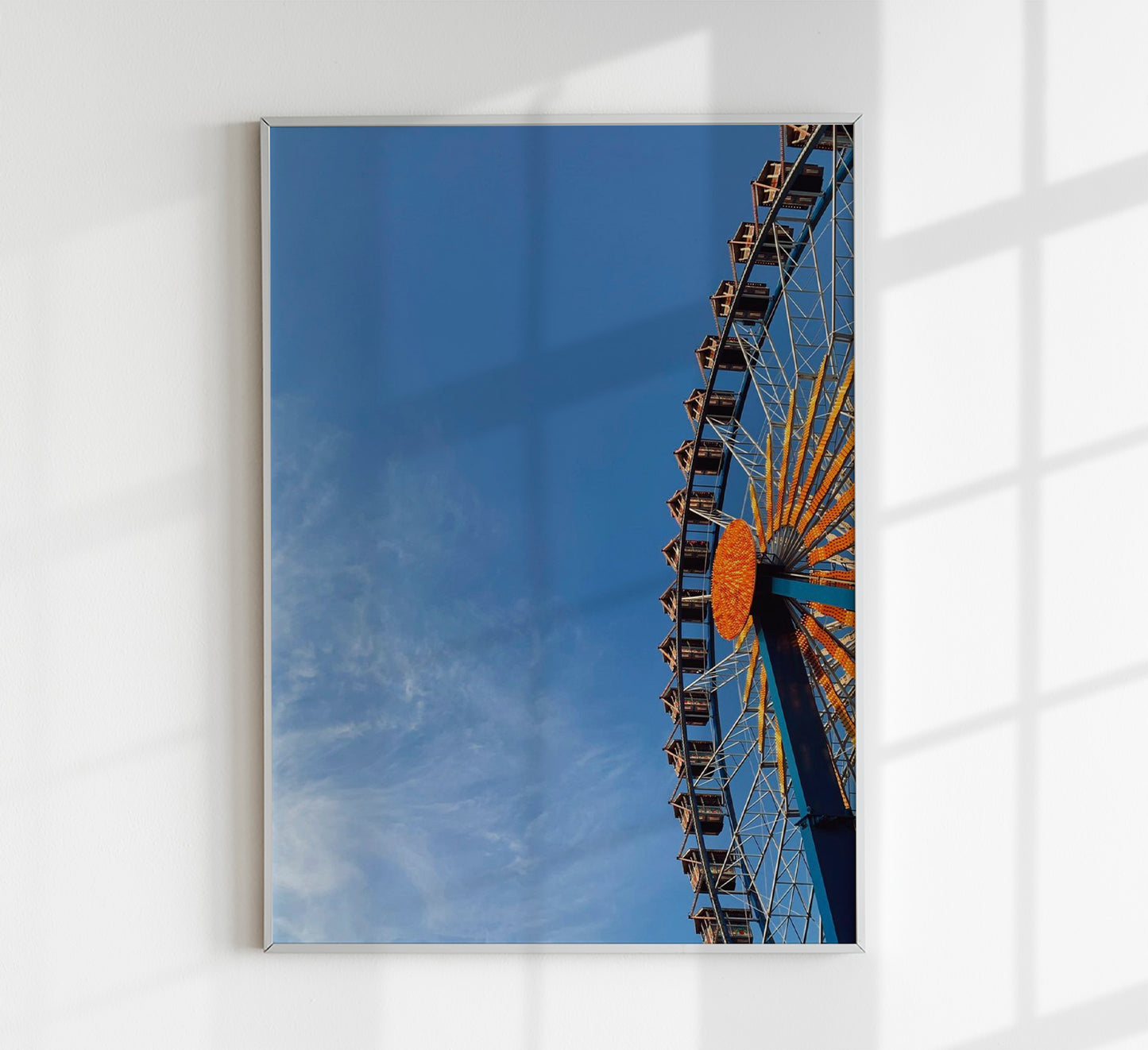 Blue Sky and Ferris Wheel Photo Print