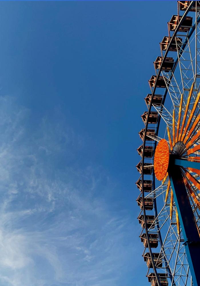 Blue Sky and Ferris Wheel Photo Print