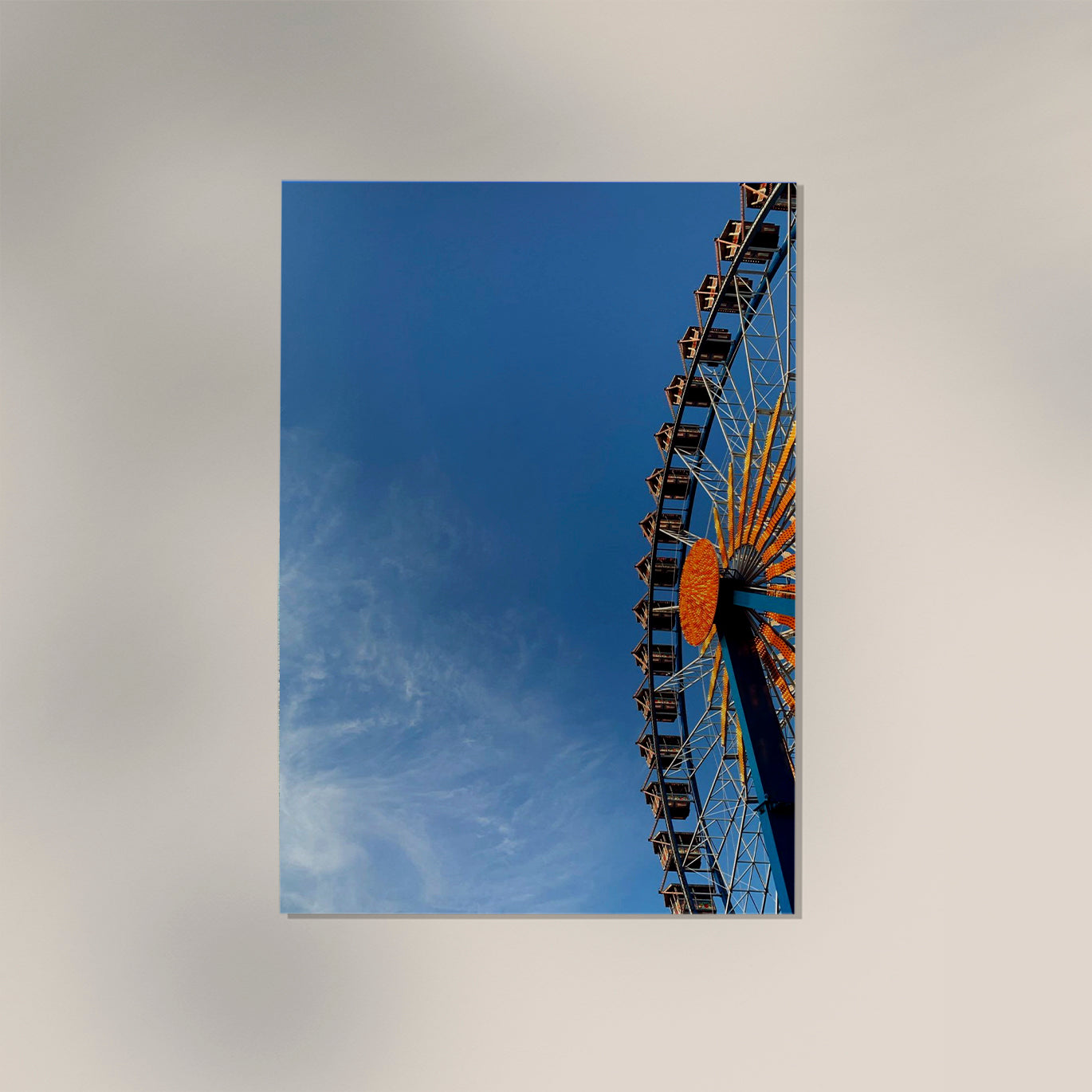 Blue Sky and Ferris Wheel Photo Print