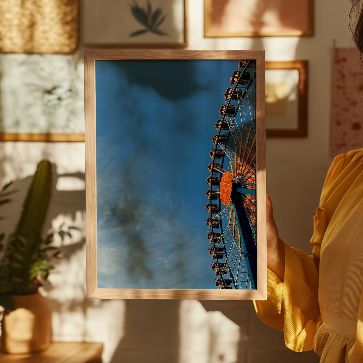 Blue Sky and Ferris Wheel Photo Print