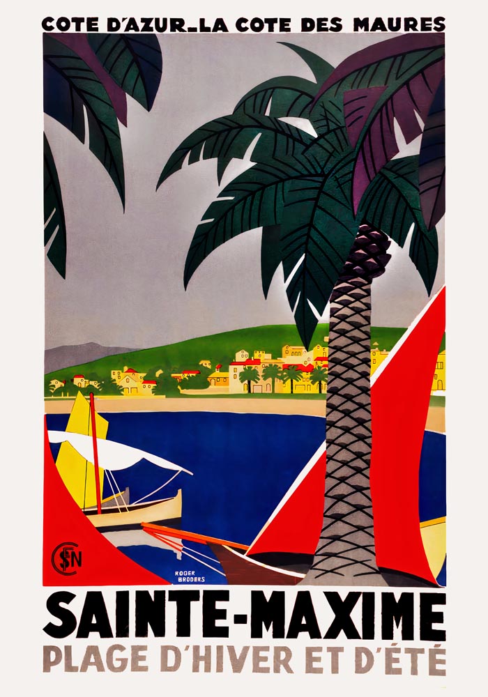 Sainte-Maxime by Roger Broders – Vintage Travel Poster