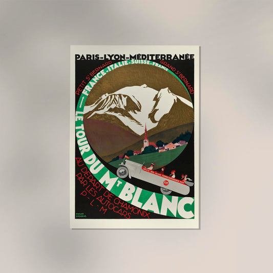 Le Tour du Mont Blanc by Roger Broders – Vintage Alpine Travel Poster