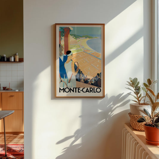 Monte-Carlo Tennis by Roger Broders – Vintage Sports Poster