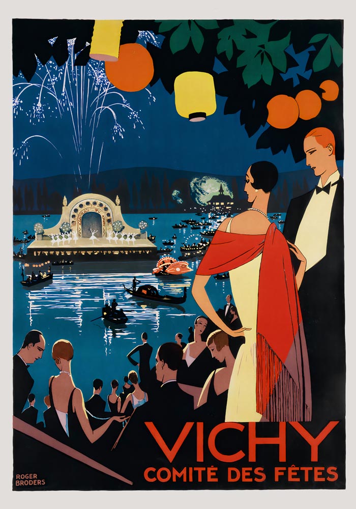 Vichy Comité des Fêtes by Roger Broders – Vintage French Poster