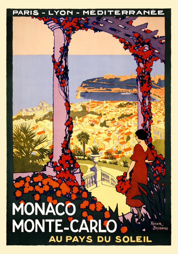 Monaco Monte-Carlo by Roger Broders – Vintage Travel Poster