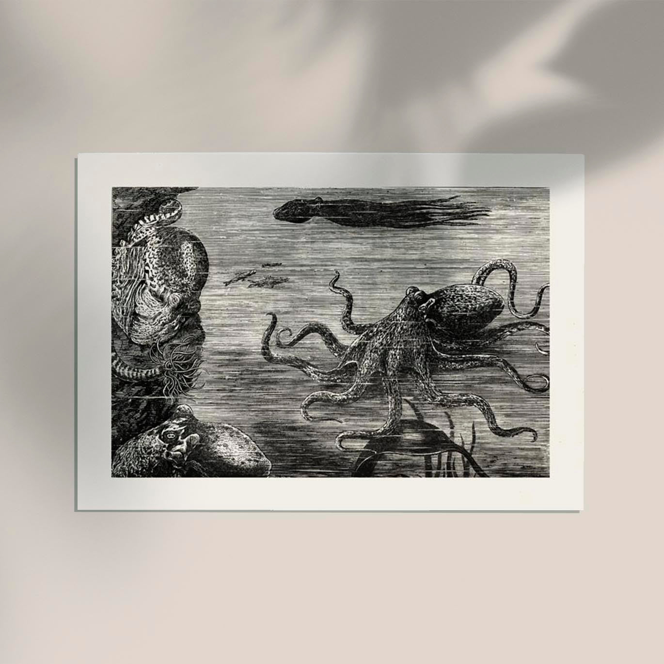 Antique Octopus I Poster