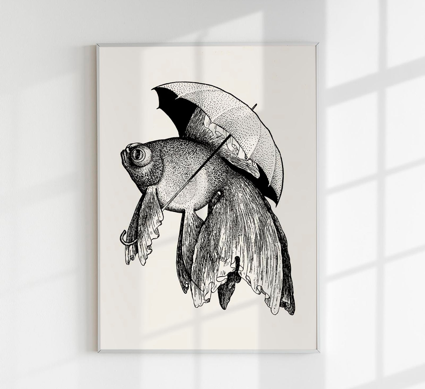The Umbrella Fish Antique Print