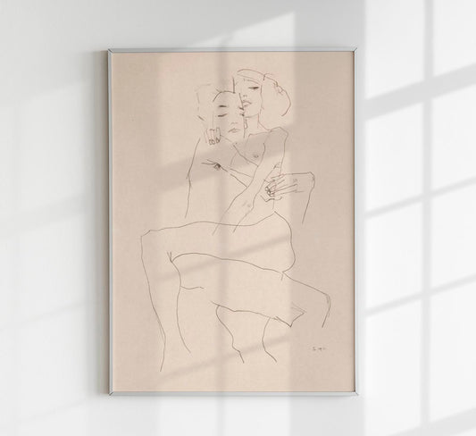 Couple Embracing by Egon Schiele