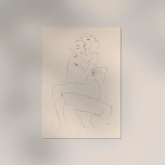 Couple Embracing by Egon Schiele