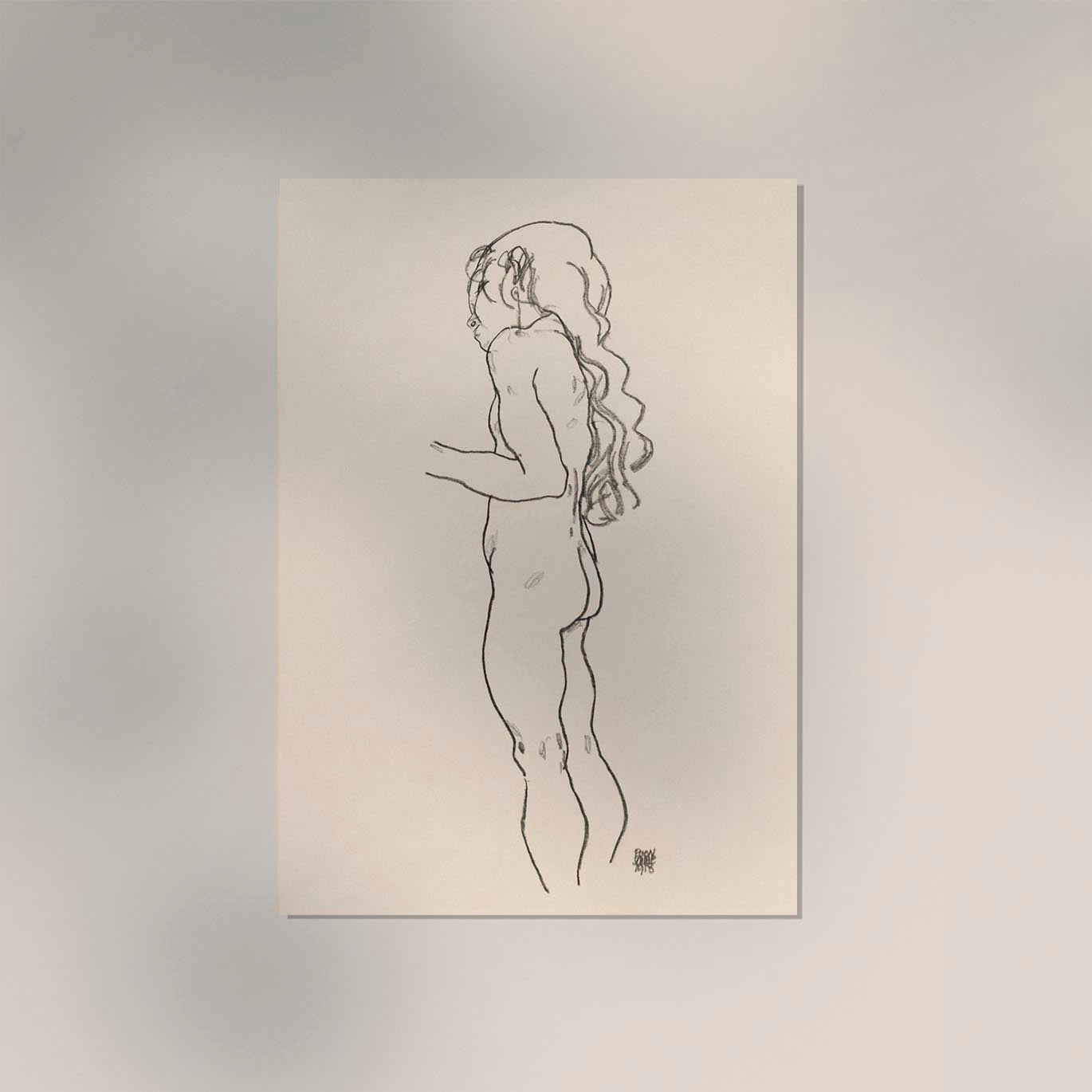 Standing Nude Girl by Egon Schiele