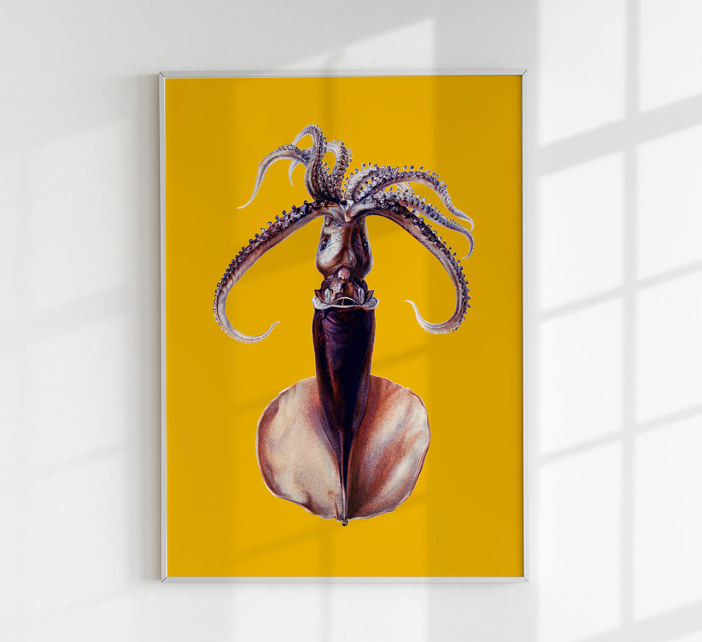 Yellow Squid Art Poster
