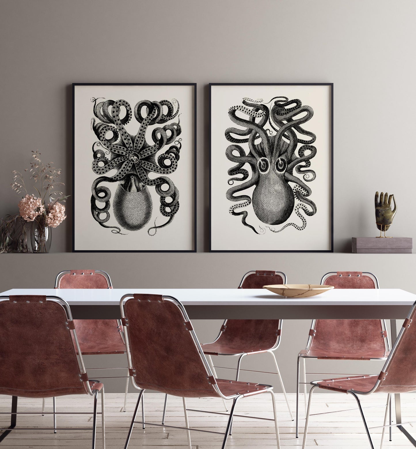 Antique Octopus Set of 2 Prints