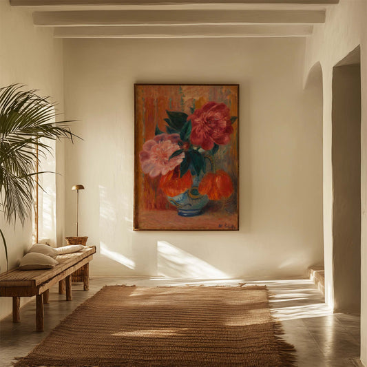 Tulips and Peonies in Pitcher by William James Glackens Botanical Poster