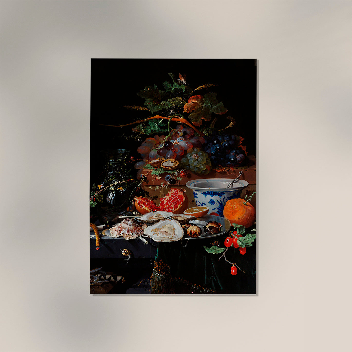 Fruits and Oysters by Abraham Mignon Botanical Poster
