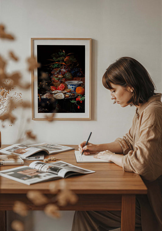 Fruits and Oysters by Abraham Mignon Botanical Poster