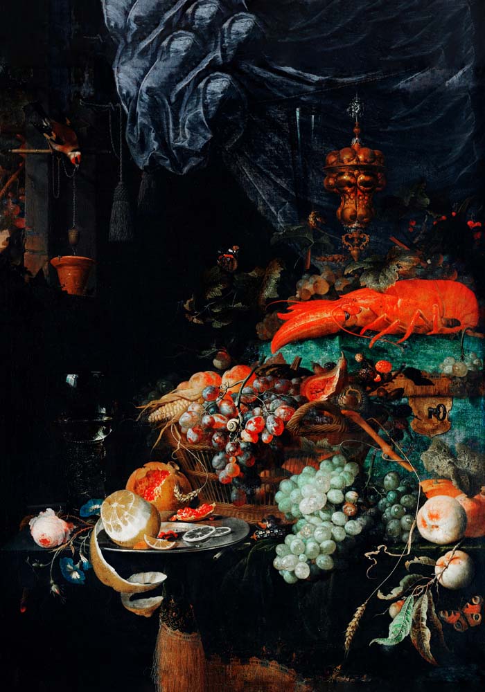 Fruits and Lobster by Abraham Mignon Botanical Poster