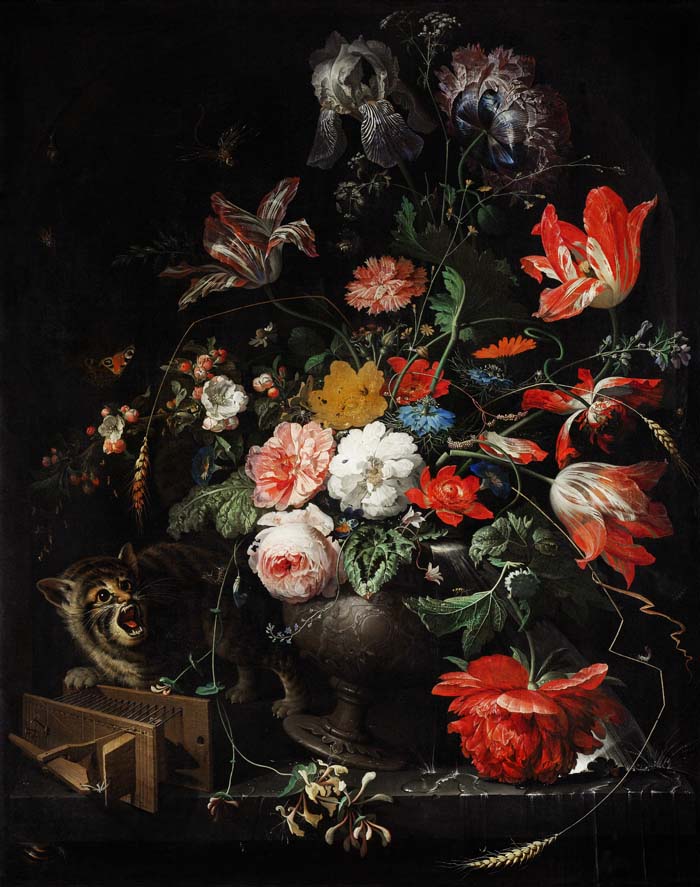 The Overturned Bouquet by Abraham Mignon Botanical Poster