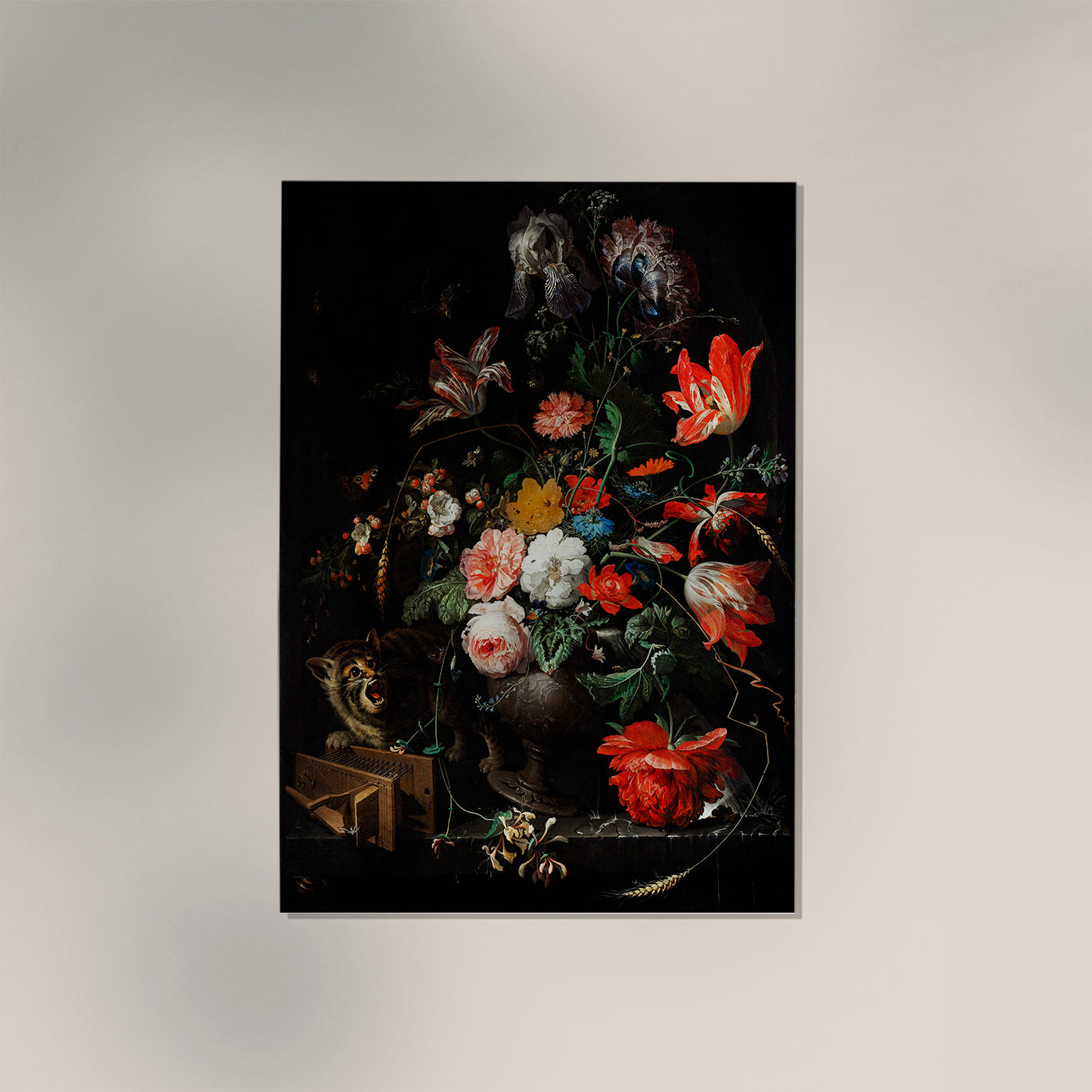 The Overturned Bouquet by Abraham Mignon Botanical Poster