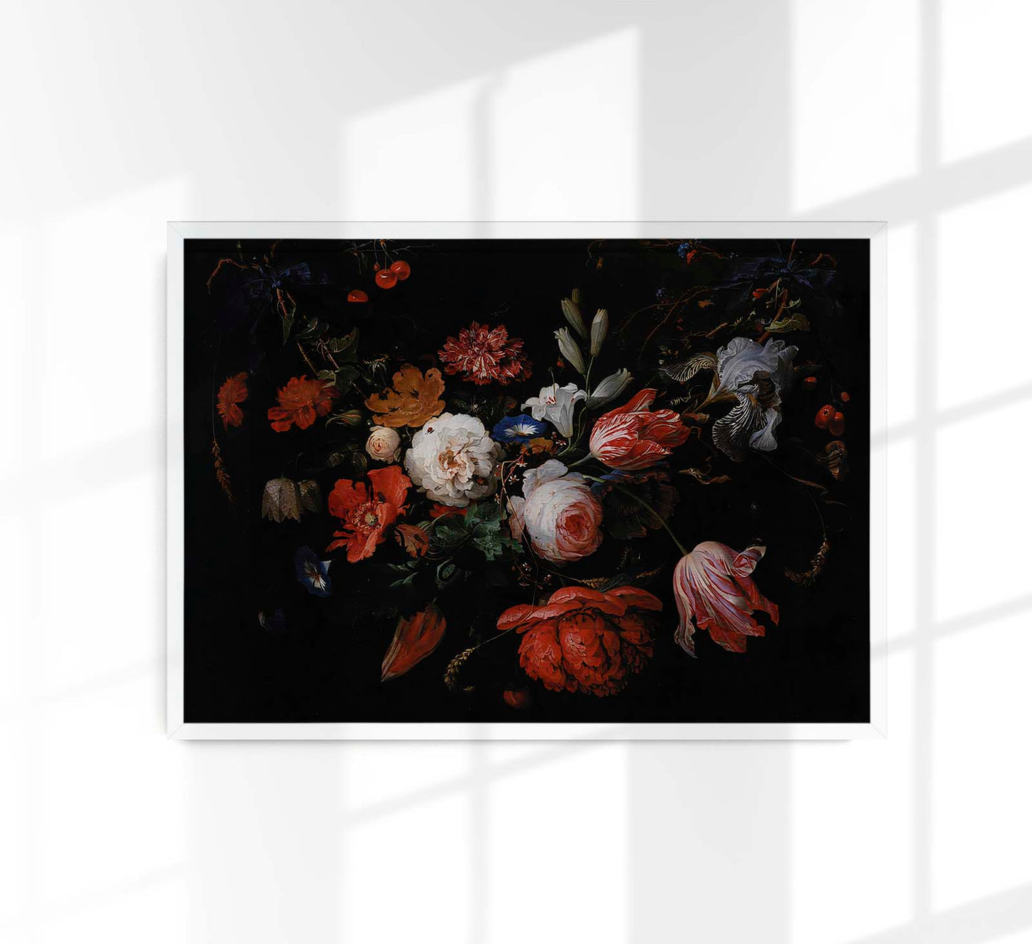 A Garland of Flowers by Abraham Mignon Botanical Poster