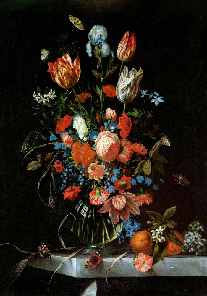 Still Life with Flowers by Ottmar Elliger Botanical Poster