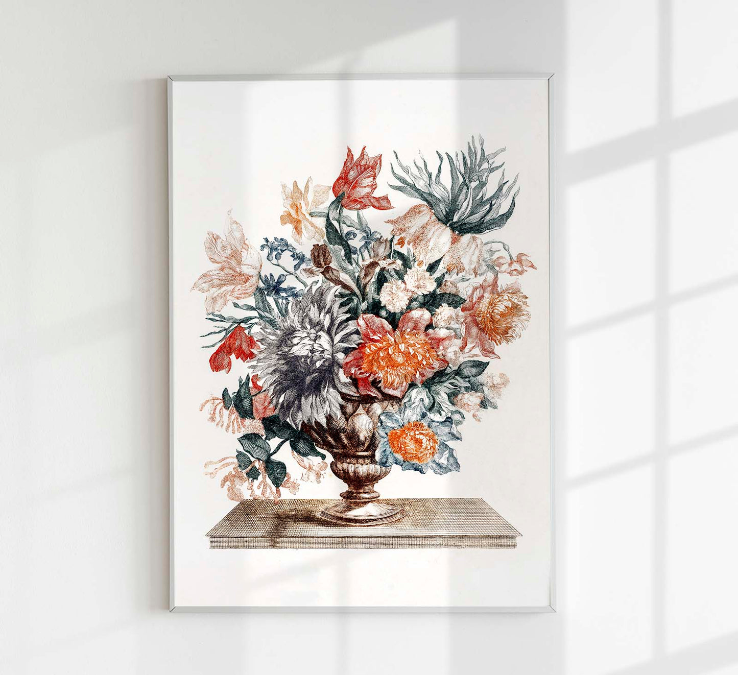 Stone vase with flowers by Johan Teyler Botanical Poster