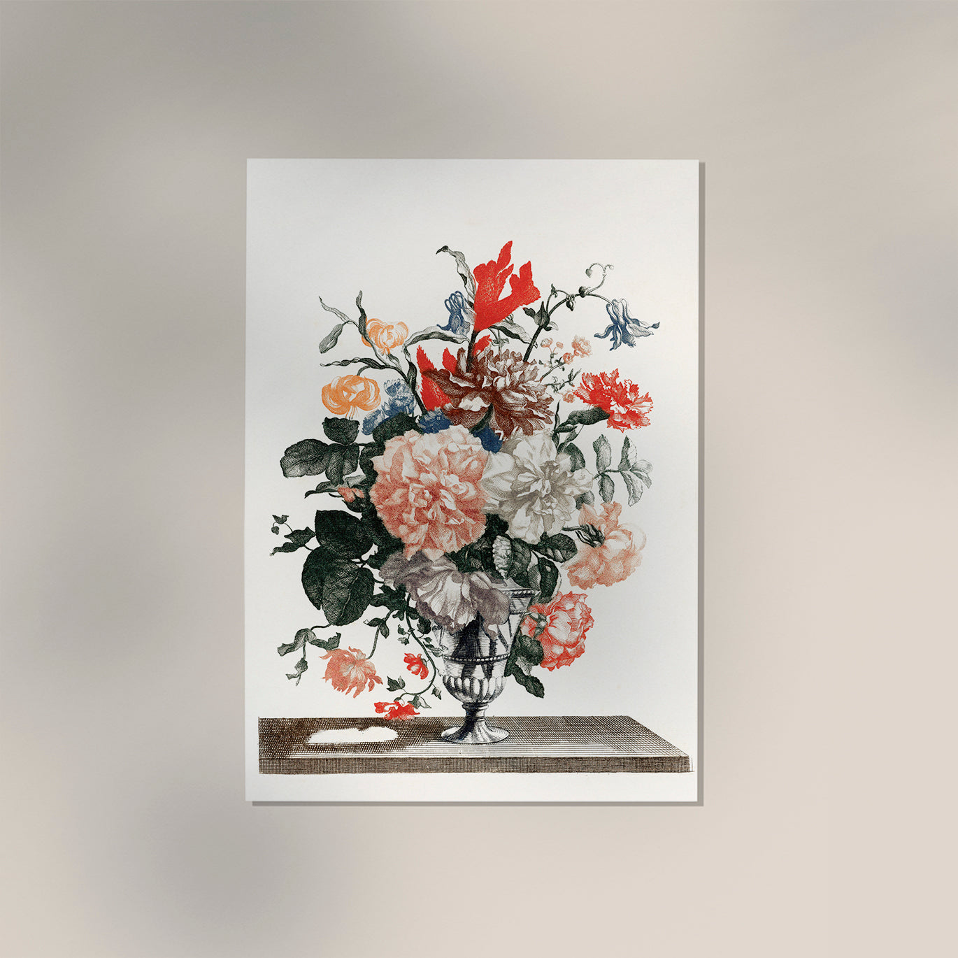 Stone vase with flowers nr 3 by Johan Teyler Botanical Poster