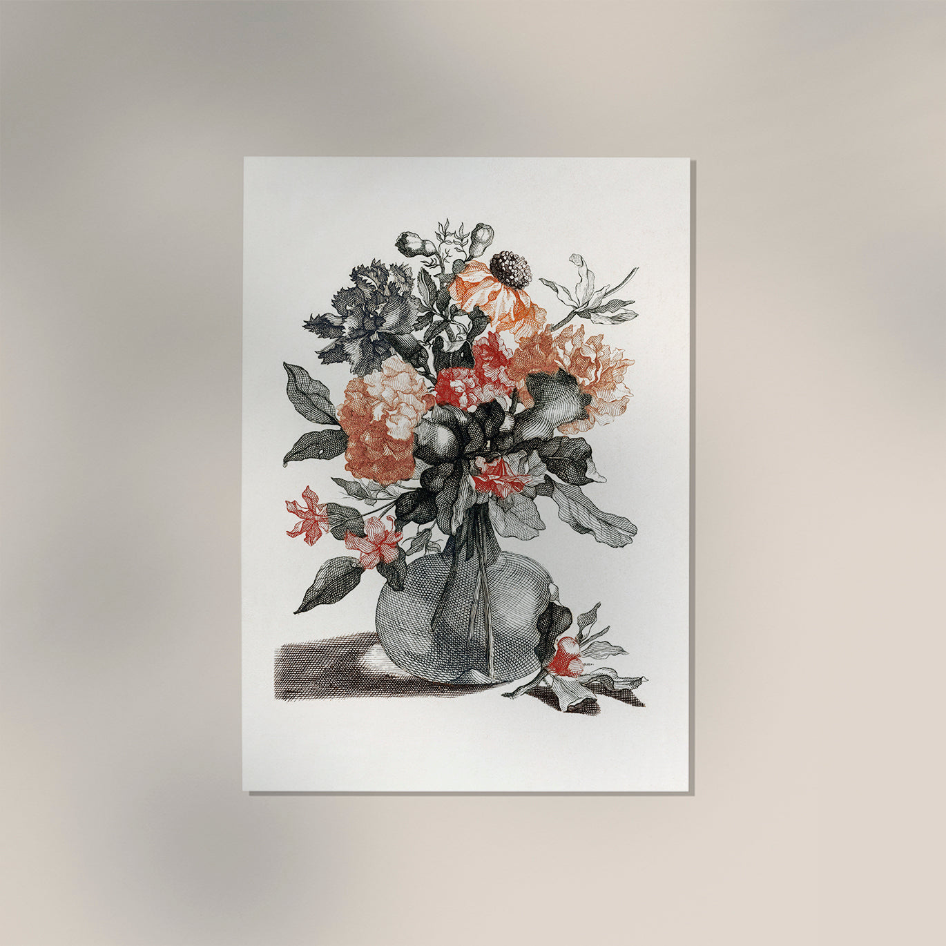 Stone vase with flowers nr 4 by Johan Teyler Botanical Poster
