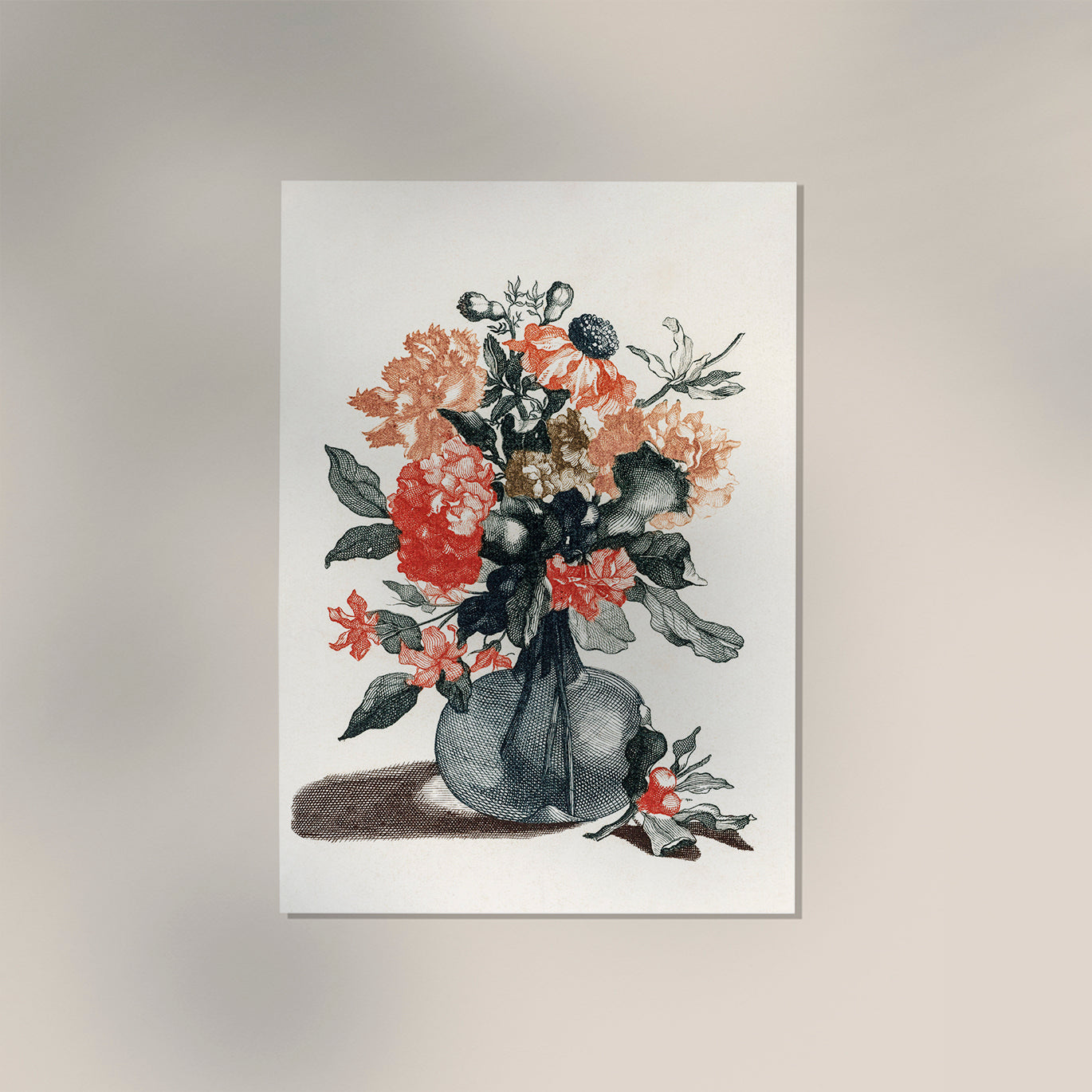 Stone vase with flowers nr 5 by Johan Teyler Botanical Poster