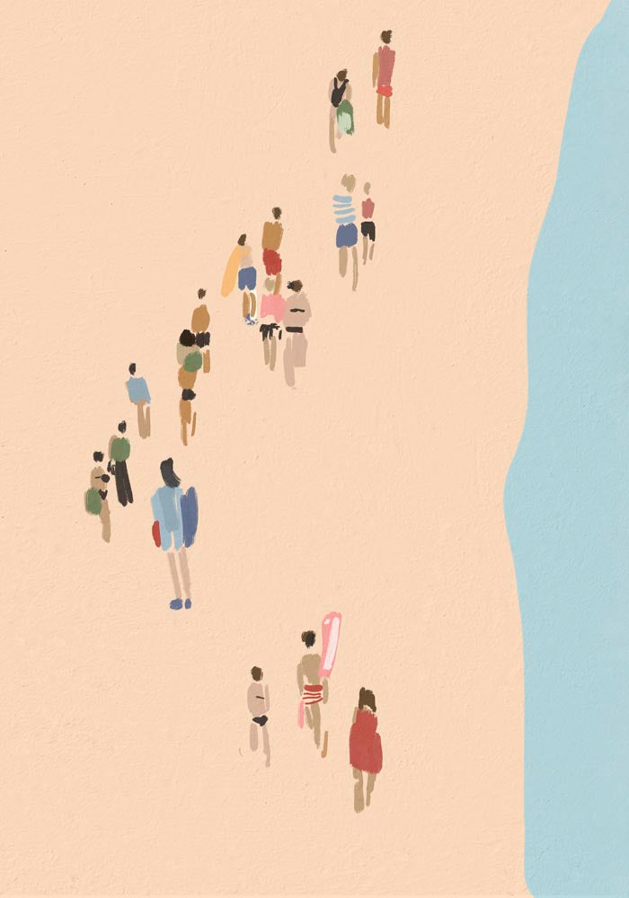 Walking on the beach nr 2 Art Poster