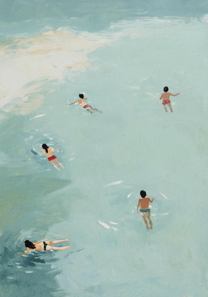 Children playing in the Water Art Poster