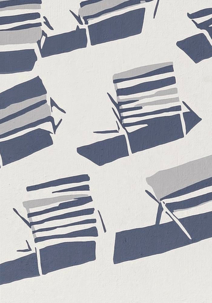 Shadows of beach chairs Art Poster
