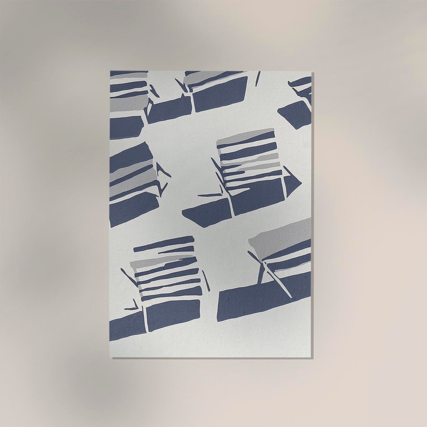Shadows of beach chairs Art Poster