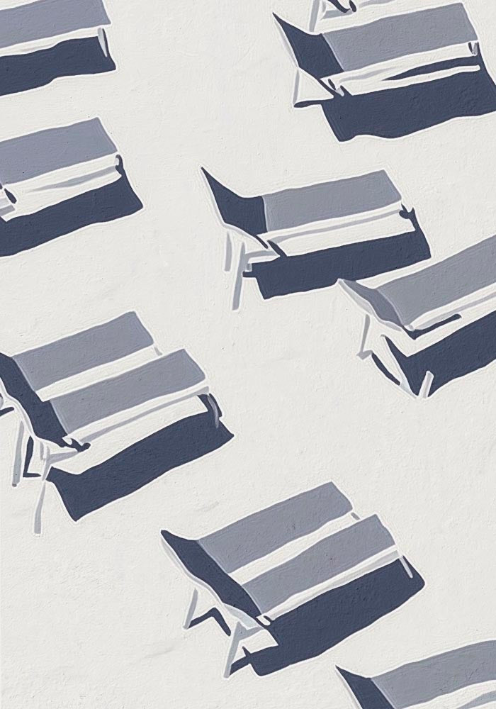Shadows of beach chairs nr 2 Art Poster