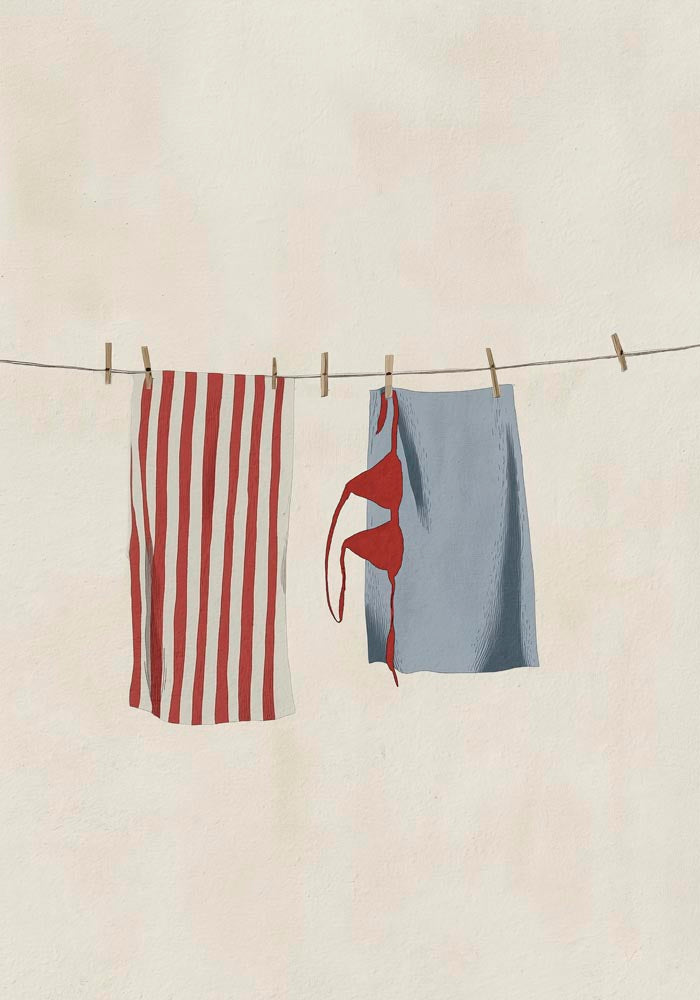 Clothes on the clothesline Art Poster