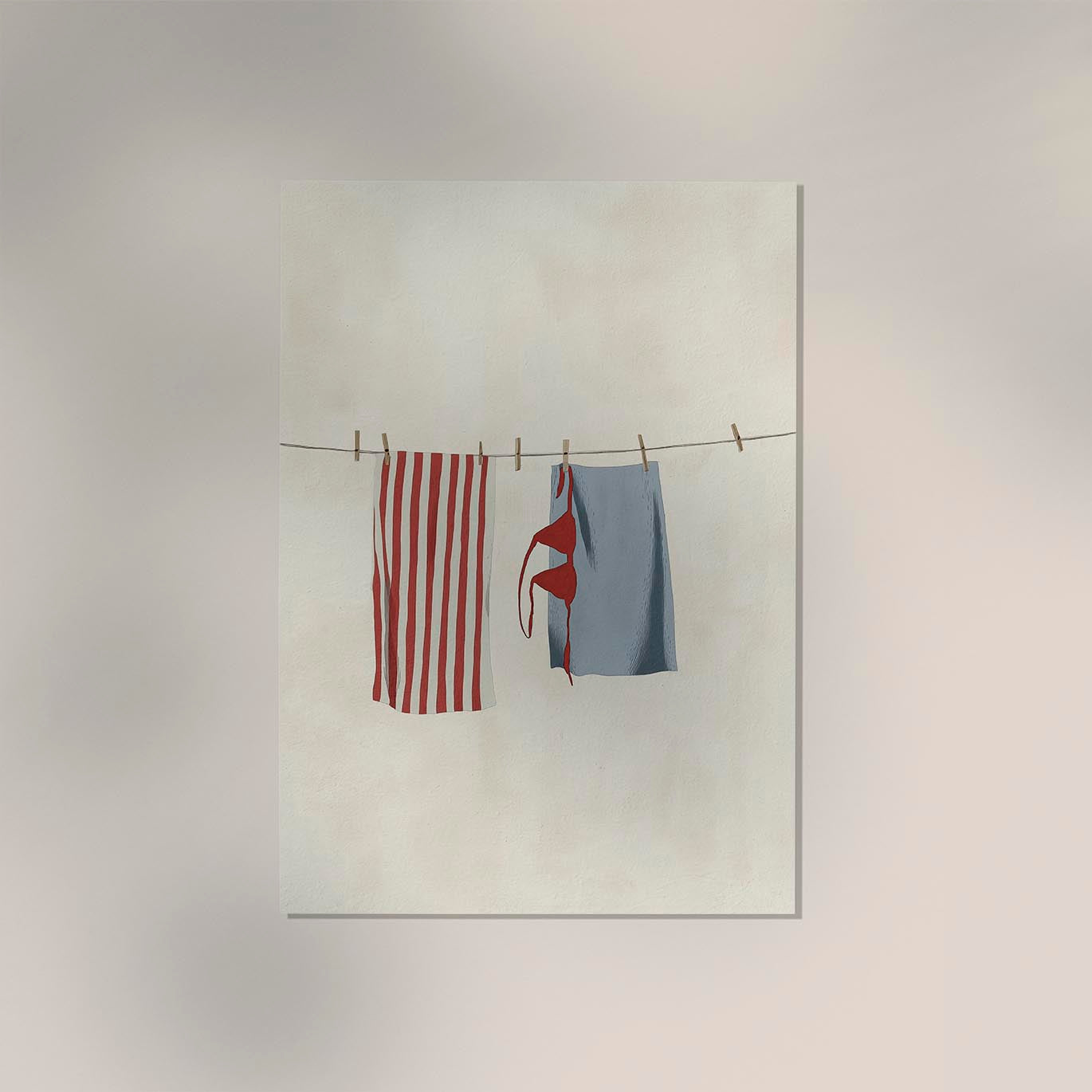 Clothes on the clothesline Art Poster