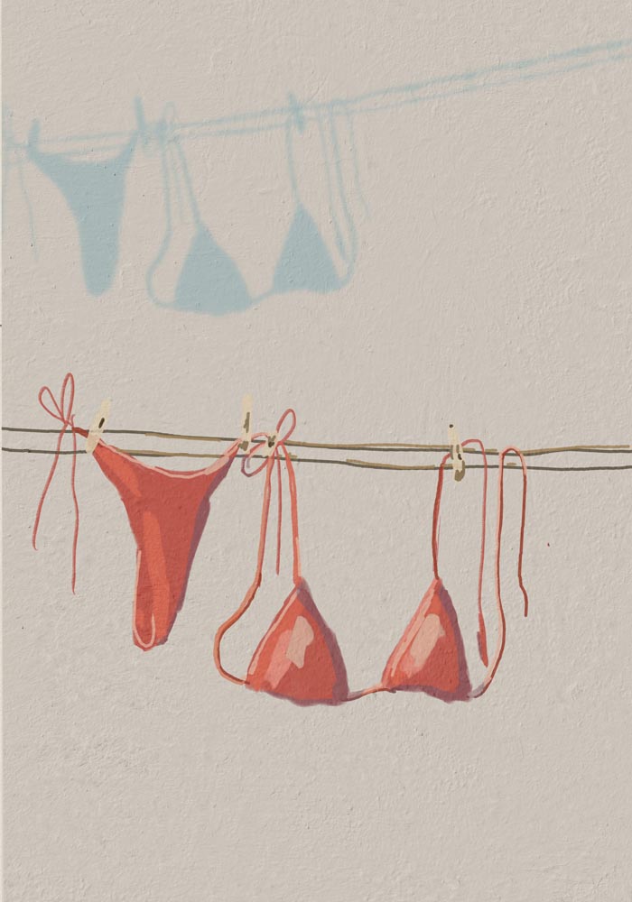 Bikini on the clothesline Art Poster