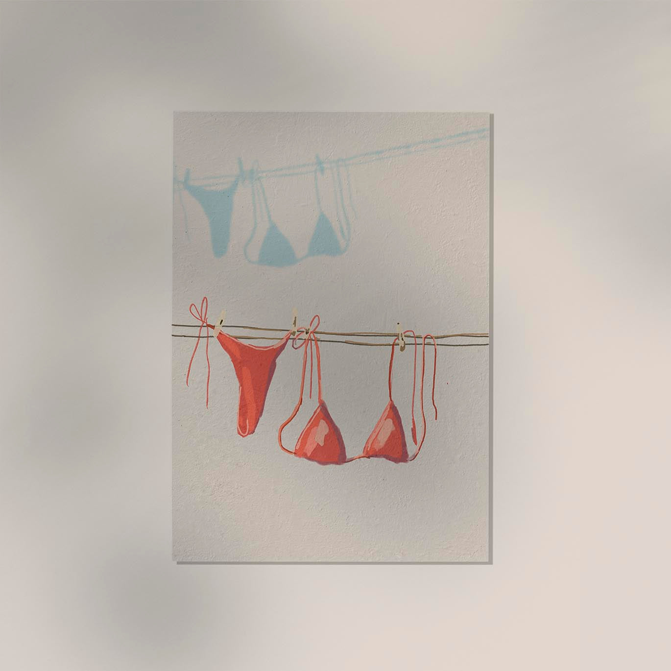 Bikini on the clothesline Art Poster
