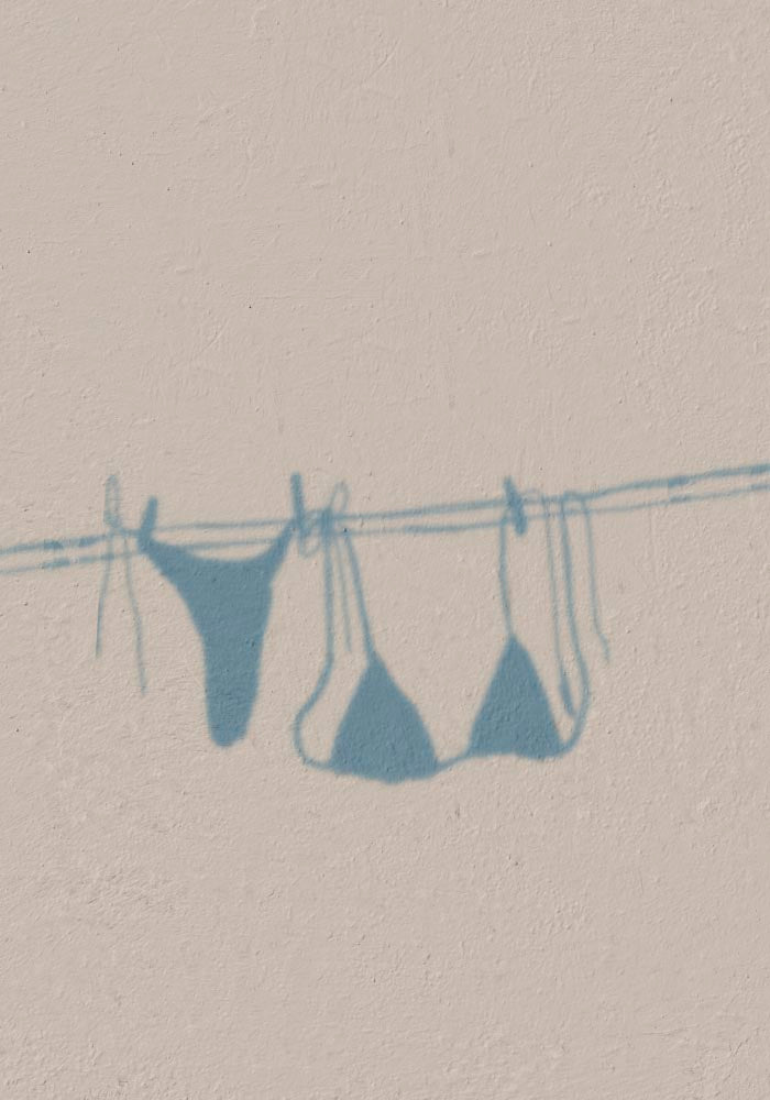 Bikini shadow on the clothesline Art Poster