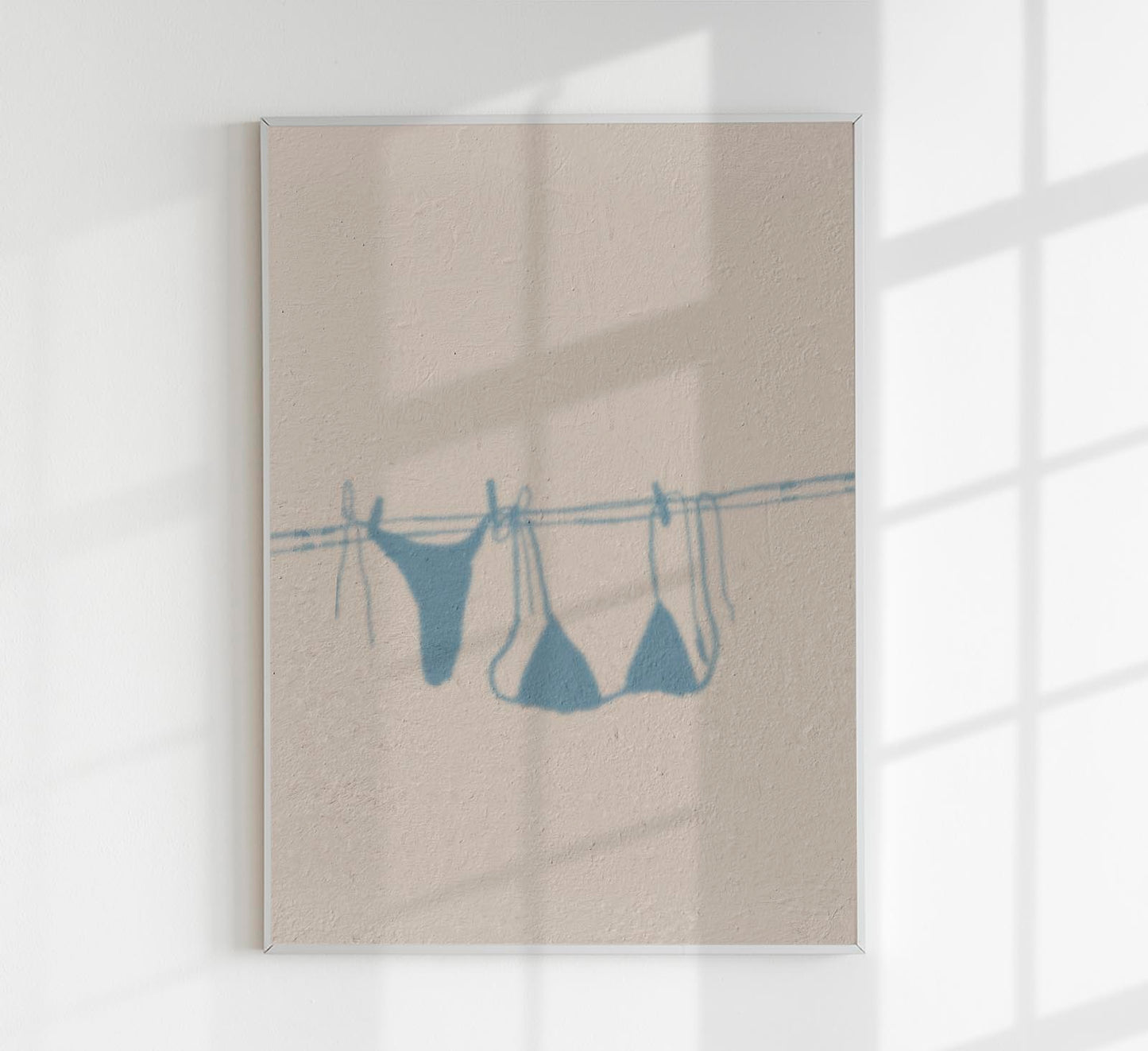 Bikini shadow on the clothesline Art Poster