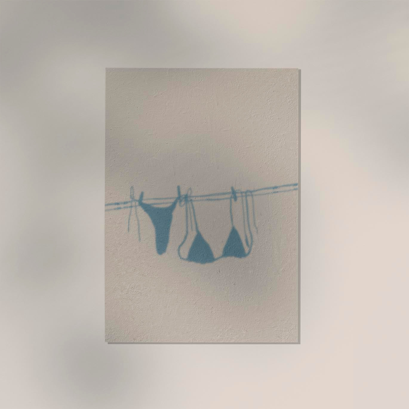 Bikini shadow on the clothesline Art Poster