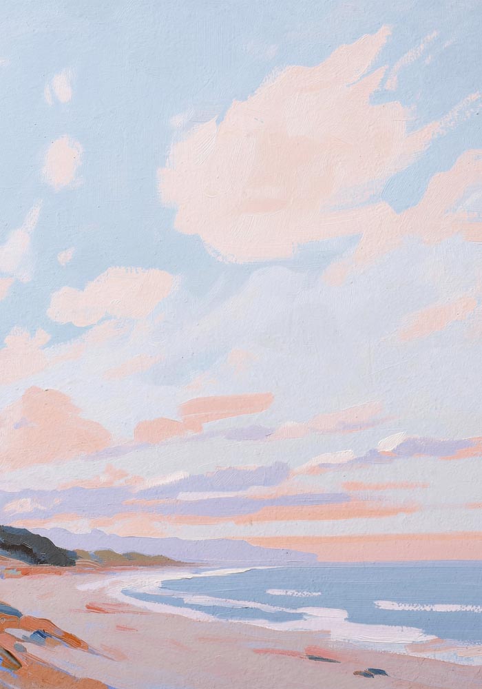 Sunset on the beach Art Print