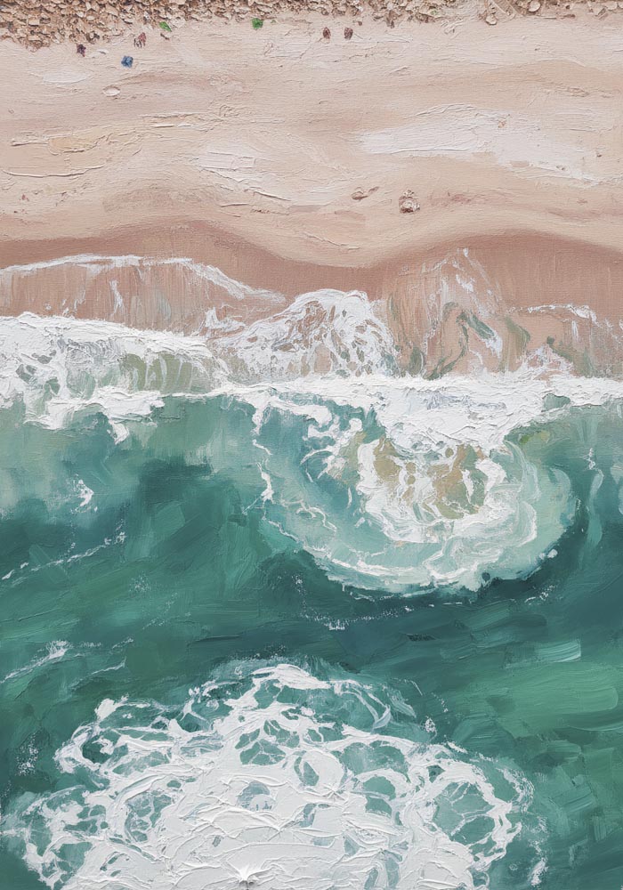 Beach Birdview Art Poster