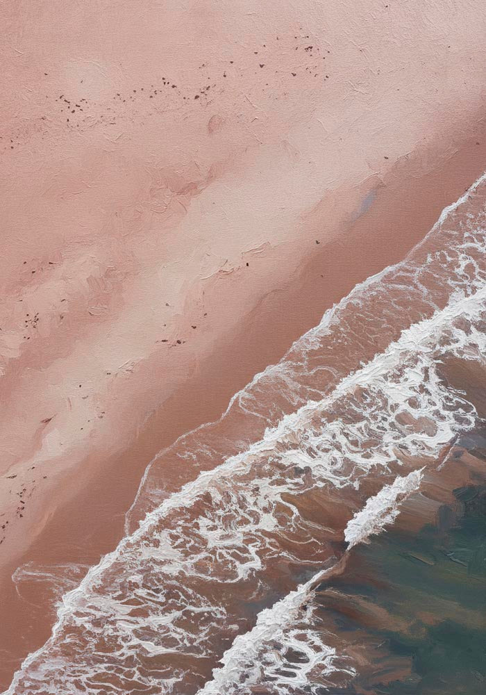 Waves kissing the sand Art Poster