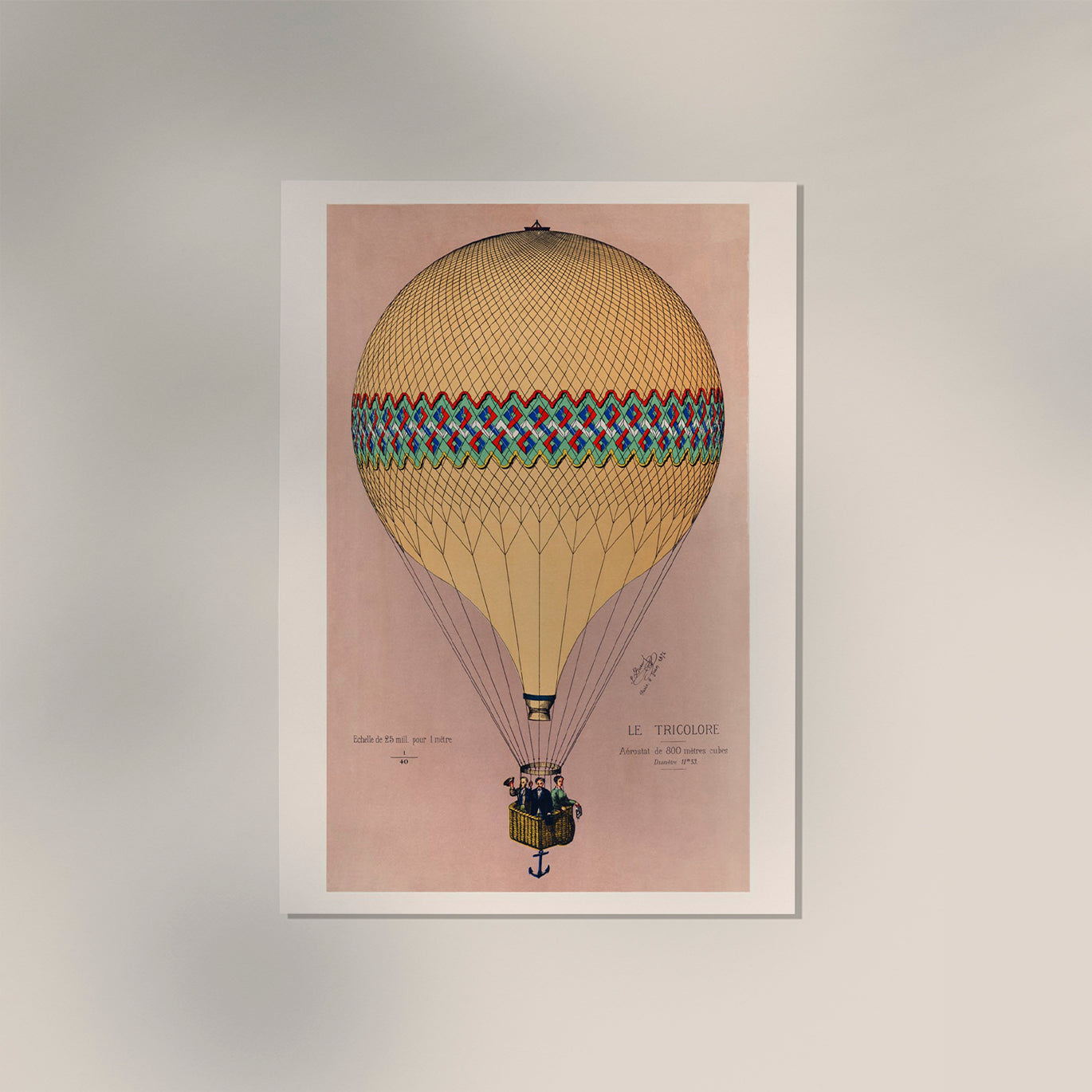 Balloon Tricolore Pink with Borders Poster