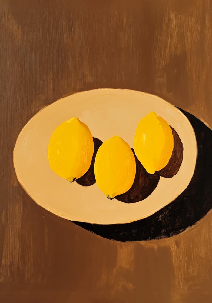 Lemon on the table Tropical Art Poster
