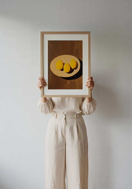 Lemon on the table Tropical Art Poster