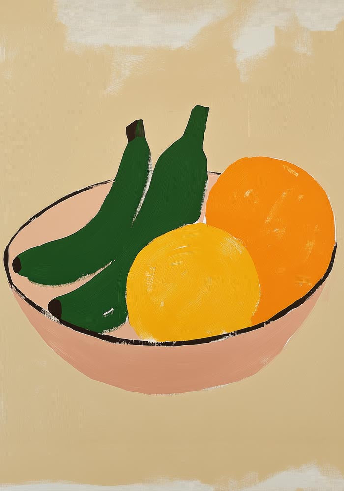 Fruit Bowl Tropical Art Poster